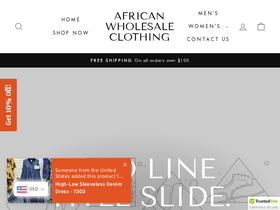 africanwholesaleclothing.com homepage screenshot