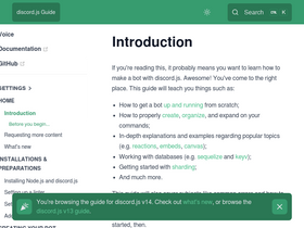 'discordjs.guide' screenshot