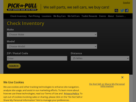 'picknpull.com' screenshot