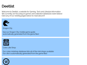 'deetlist.com' screenshot