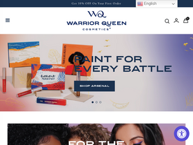 warriorqueencosmetics.com homepage screenshot
