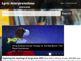 'lyricinterpretations.com' screenshot