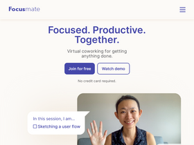 'focusmate.com' screenshot