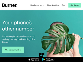 'burnerapp.com' screenshot