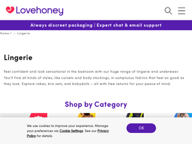 Lovehoney homepage screenshot