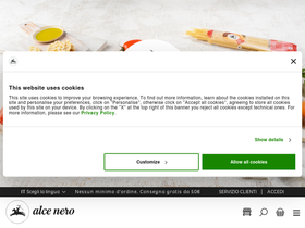 Alce Nero homepage screenshot