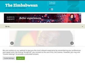 'thezimbabwean.co' screenshot