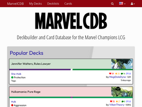 'marvelcdb.com' screenshot