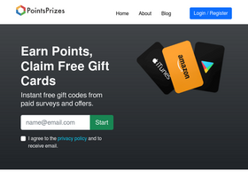 'pointsprizes.com' screenshot