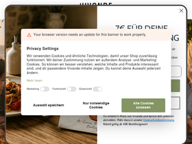 vivande.de homepage screenshot