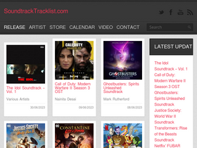 'soundtracktracklist.com' screenshot