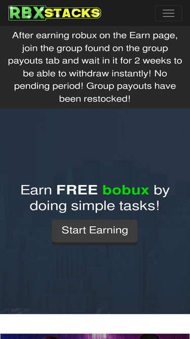 The best site to earn robux is Blox.Land!! 😼 