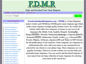 'freedownloadmobileringtones.com' screenshot