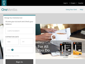 'onevanilla.com' screenshot