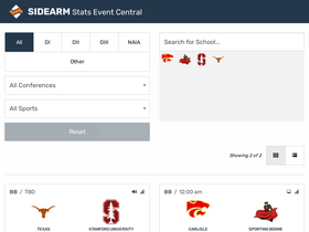 'sidearmstats.com' screenshot