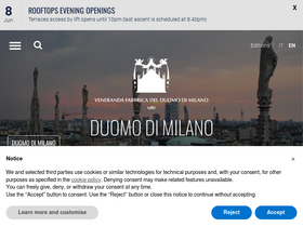 'duomomilano.it' screenshot