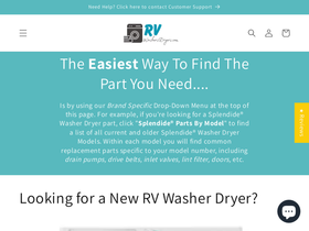 RV Washers Dryers homepage screenshot