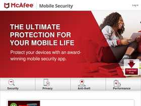 'mcafeemobilesecurity.com' screenshot