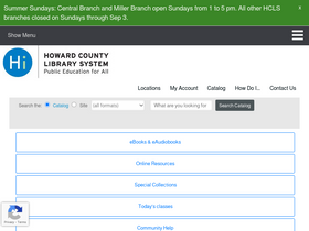 'hclibrary.org' screenshot