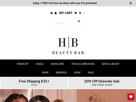 'hbbeautybar.com' screenshot
