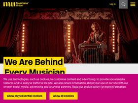 'musiciansunion.org.uk' screenshot