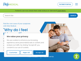 'defymedical.com' screenshot