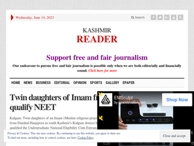 'kashmirreader.com' screenshot