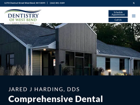 'dentistryofwestbend.com' screenshot