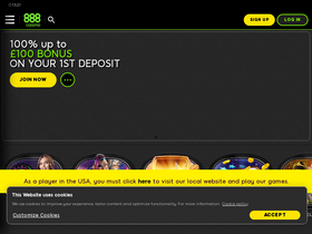 '888casino.com' screenshot
