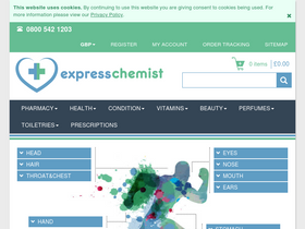 'expresschemist.co.uk' screenshot