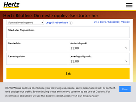 'hertz.no' screenshot