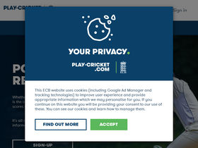 'play-cricket.com' screenshot