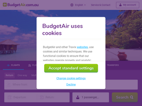 'budgetair.com.au' screenshot