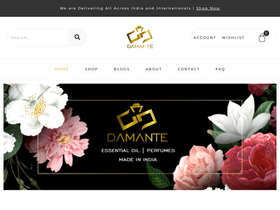damanteperfumes.com homepage screenshot