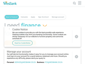 'wesbank.co.za' screenshot
