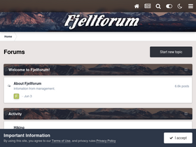 'fjellforum.no' screenshot