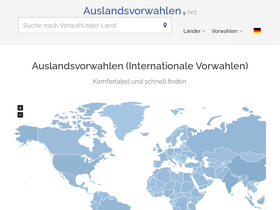 'auslandsvorwahlen.net' screenshot