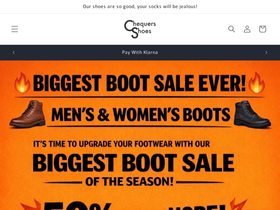 chequershoes.com homepage screenshot