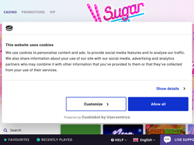 'sugarcasino.com' screenshot