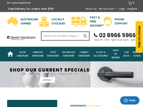 'keelerhardware.com.au' screenshot