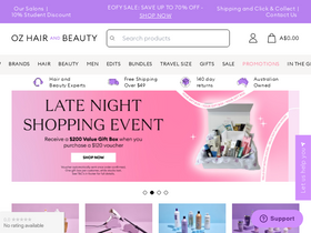'ozhairandbeauty.com' screenshot