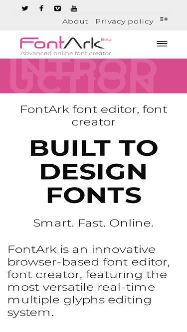 FontArk - Advanced online font editor, font creator