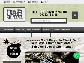 'dandbmilitaria.com' screenshot