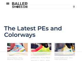 'ballershoesdb.com' screenshot
