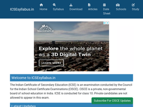 'icsesyllabus.in' screenshot