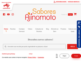 'saboresajinomoto.com.br' screenshot