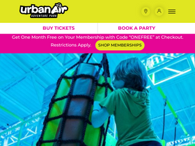 'urbanairtrampolinepark.com' screenshot