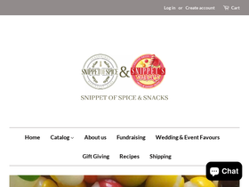 snippetofspiceandsnacks.ca homepage screenshot