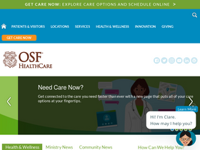 'osfhealthcare.org' screenshot