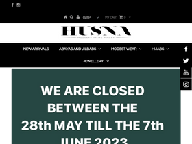 Husna Abayas homepage screenshot